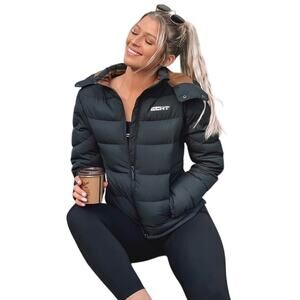 ECHT Essentia Down Jacket in black w/brown lining size Xl NWOT